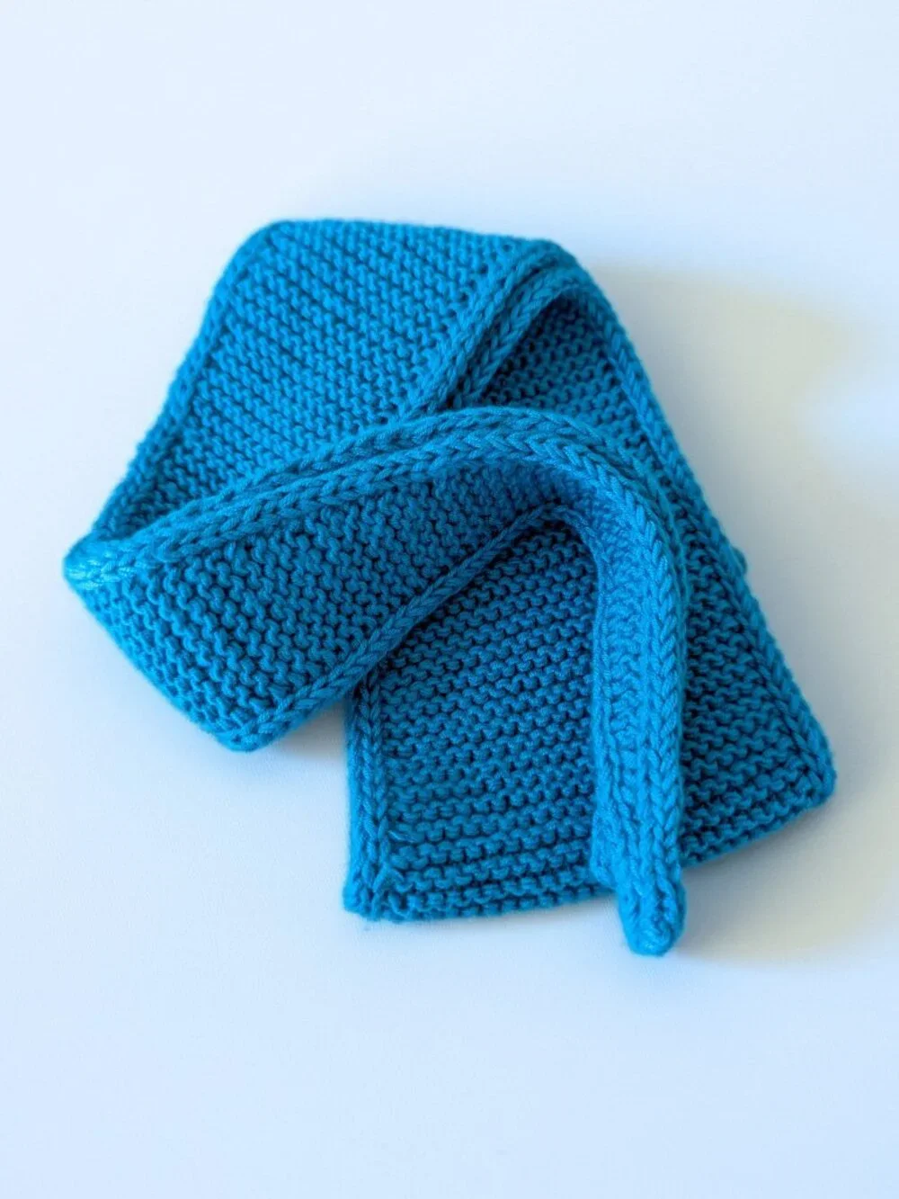 Hand Knit Aquamarine Sophie Scarf Bamboo Coastal Chic Neckerchief